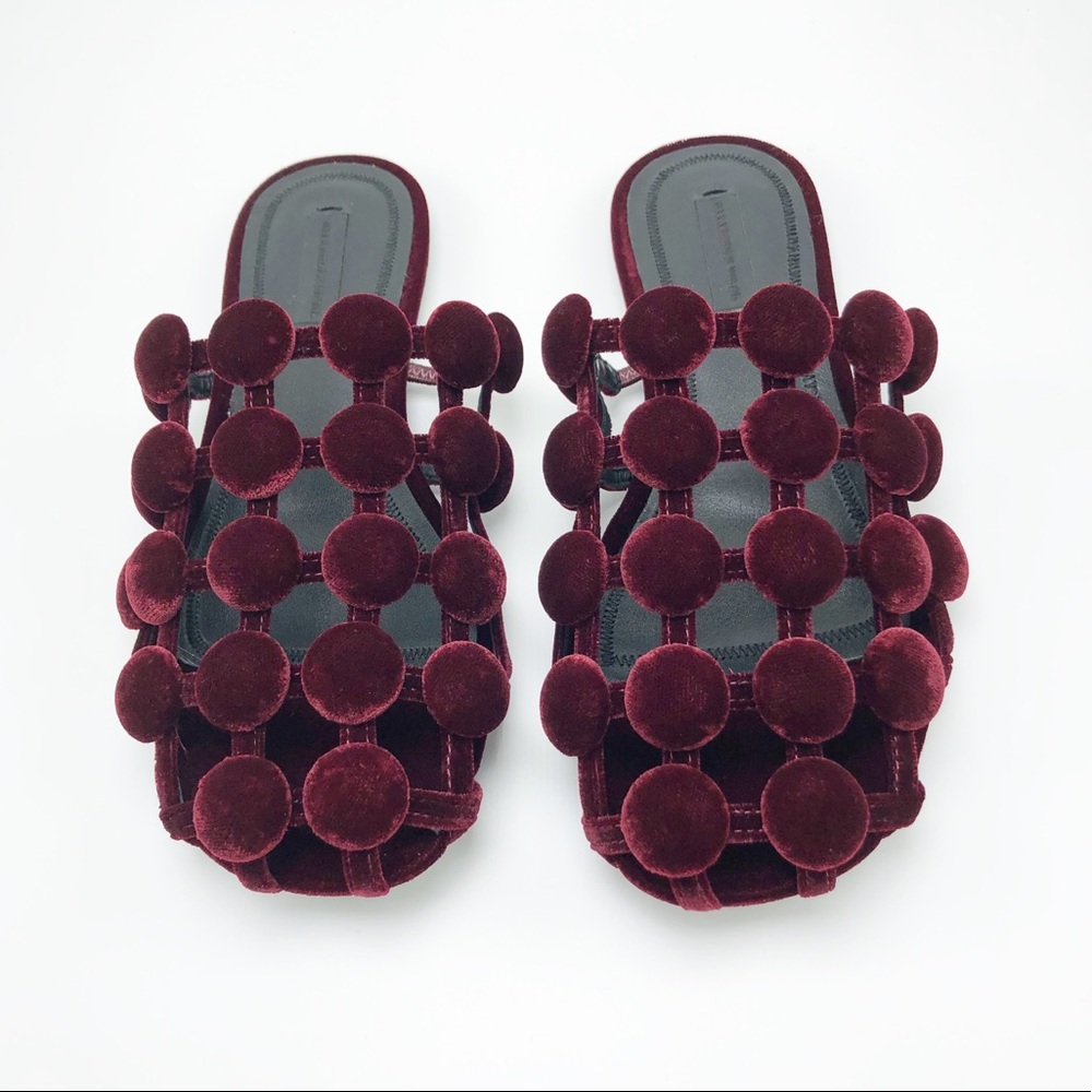NEW Alexander wang size 7 Amelia velvet slide slip-on mule